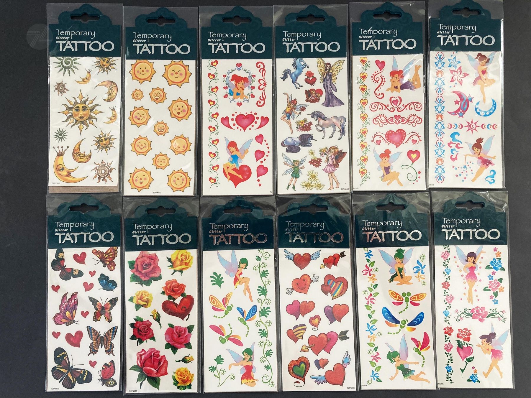 Sticker: Temporary Glitter Tattoos Glitzer Tattoo Set 12x Mix – Nuovo e nell'imballaggio originale da Wetzikon ZH venduto da cyan74