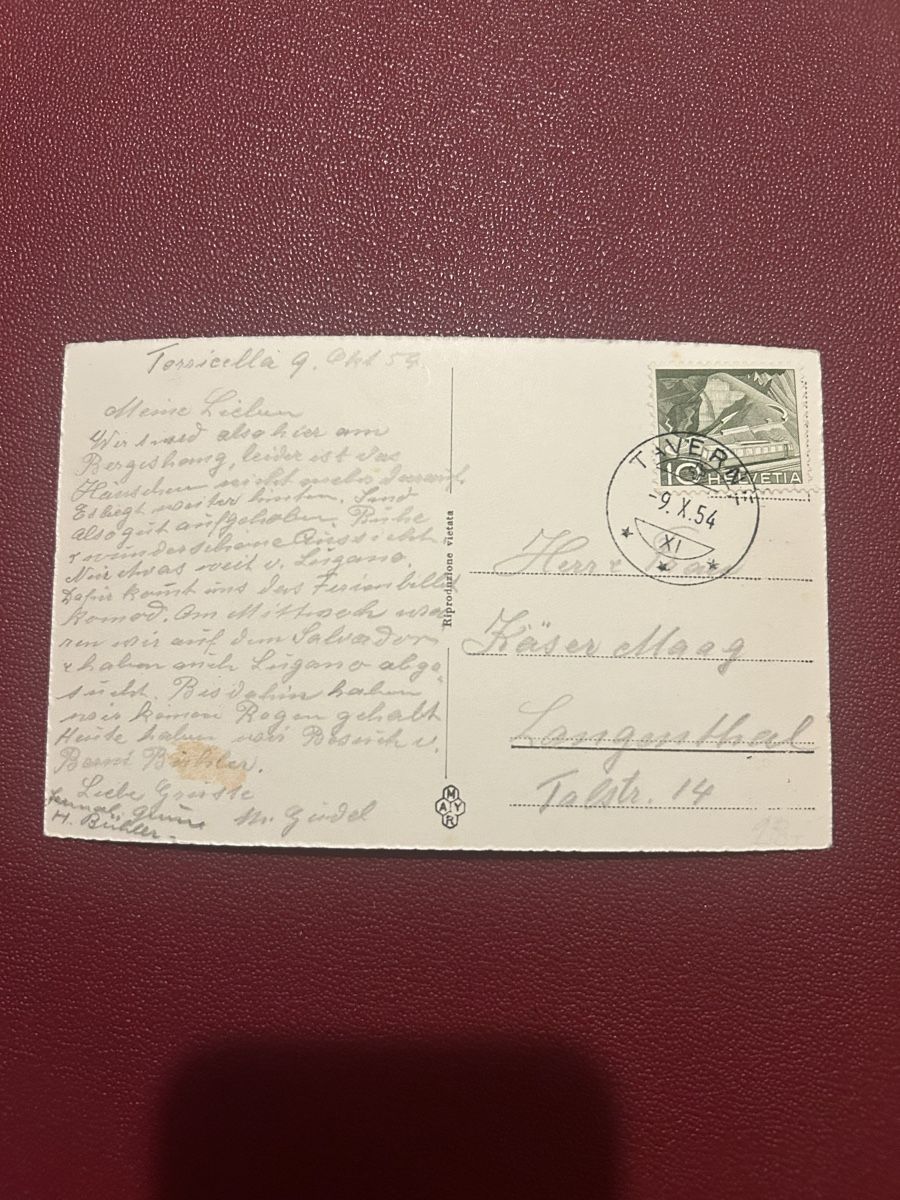 Cartoline postali: Torricella 1954 – Usato da Breganzona venduto da Milesbo 1