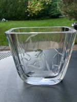Art Deco Kristallglasvase mit Gravur von Kjellander 1920er