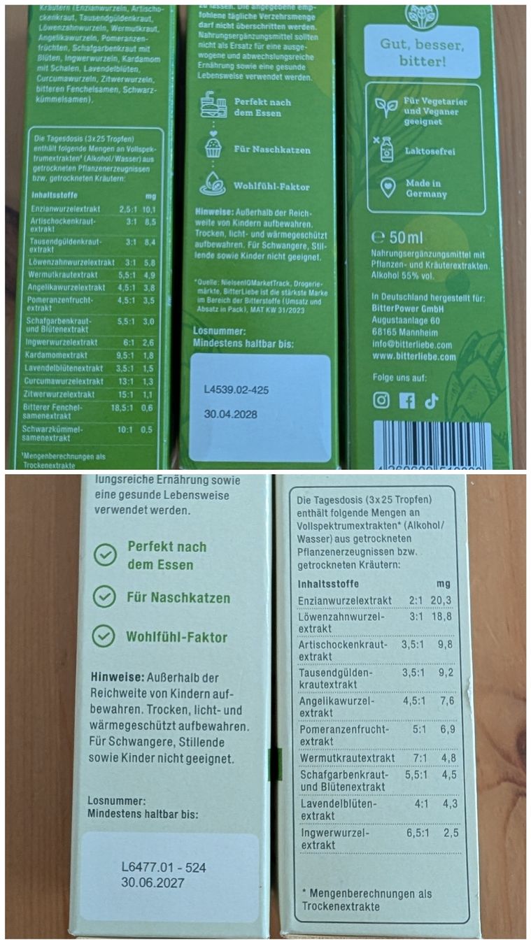 Lebensmittel & Spezialitäten: Bitter Liebe Tropfen 50ml Monatspackung 5 Stk. – Neu und originalverpackt aus Zürich von adormideras 3