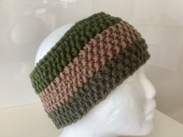 Warmes Stirnband handgestrickt Wolle Herbst / Winter
