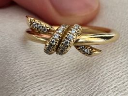 Tiffany Knot Ring Yellow Gold Diamonds 750 Au