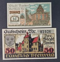 25 + 50 PFENNIG / NORDEN 1919/20 (UNGEFALTET)