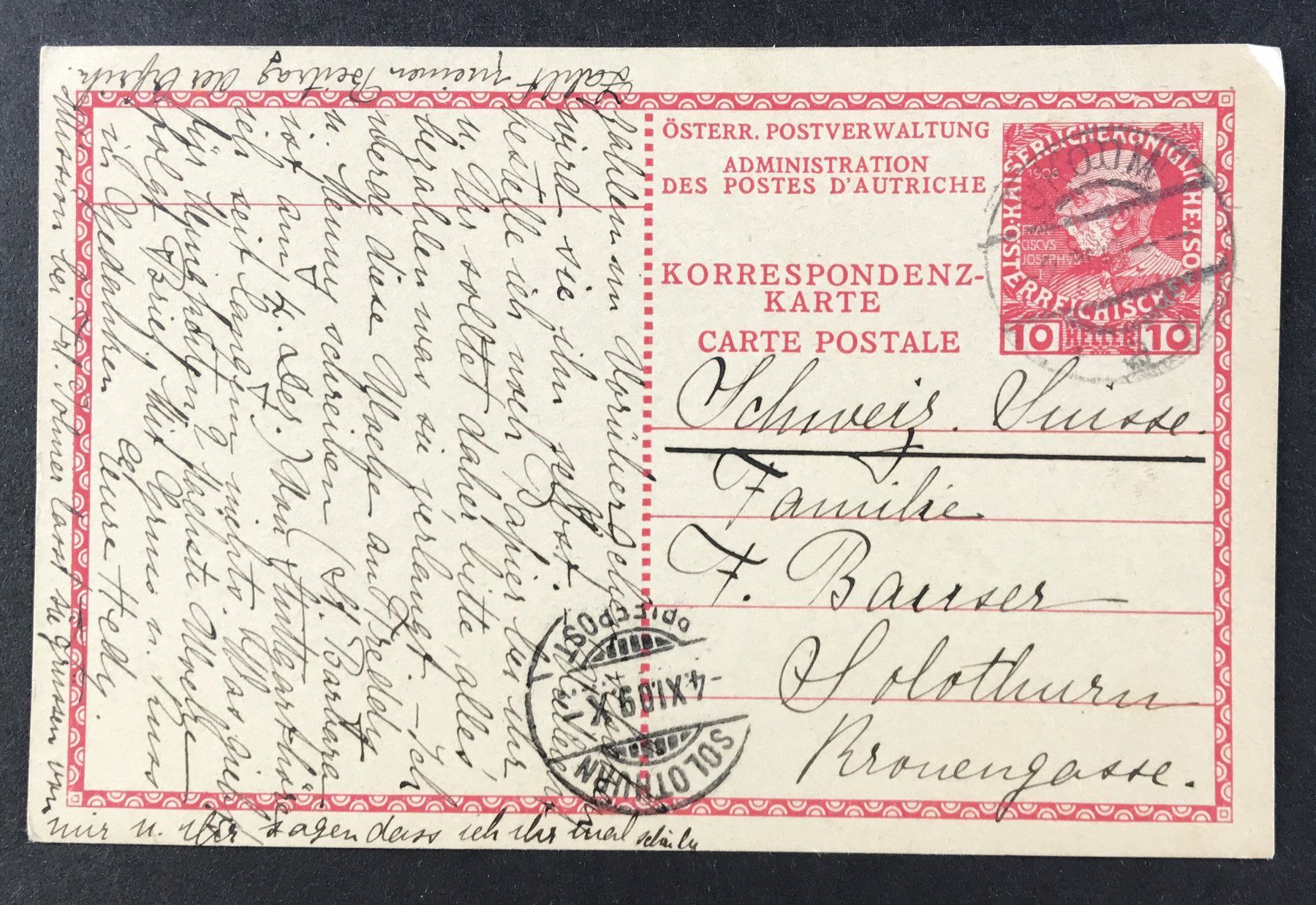 Tutti i francobolli: ANTIKE POSTKARTE ÖSTERREICH 1903 – Usato da Ostermundigen venduto da Kari1937