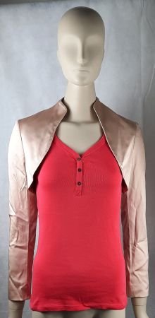 MARIPOSA Langärme Bolero Jäckchen Schimmernde Beige 36/38