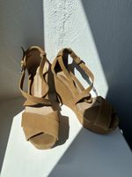 ZARA brown suede platform heels size 39