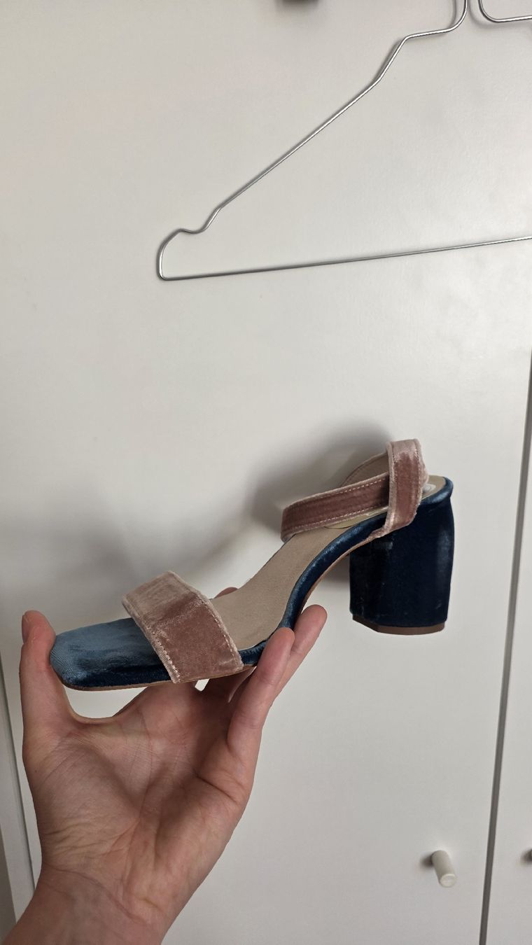 Damenschuhe: Sandali eleganti velluto blu/rosa taglia 40  – Gebraucht aus Basel von Cinzia_B 1