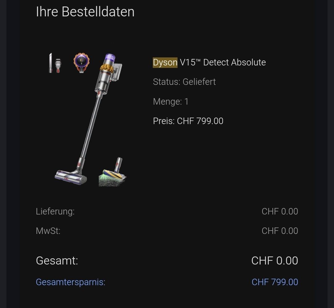 Dyson Aspirapolveri & Accessori: Dyson V15 Detect Absolute  – Nuovo e nell'imballaggio originale da Wolfenschiessen venduto da MiguelCortes