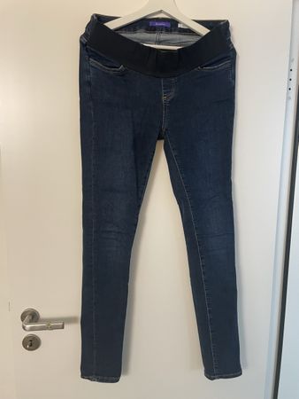 dunkelblaue Umstandsjeans von Seraphine, Gr. 38