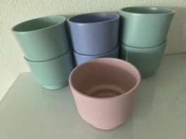 7er Set Übertöpfe Pastell – Blumentöpfe Ø 12cm / H: 9.5cm