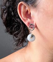 artisan 925 sterling silver and jade donut earrings