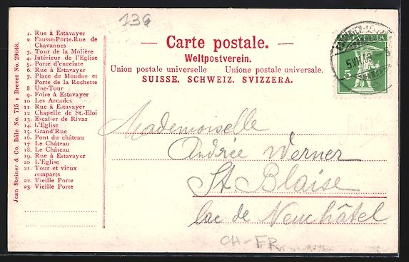 Cartoline postali: Estavayer-le-Lac, Teilansichten vom Ort  – Usato da Berlin venduto da bartko-reher 1