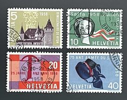 1958 Werbe- und Gedenkmarken ʘ 334, 335, 336,337