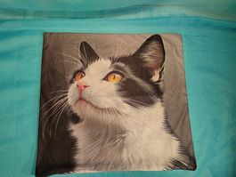 Kissenbezug Katze, 45 x 45cm, Reissverschluss