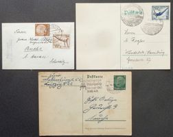 DEUTSCHES REICH: 6 Poststücke aus 1936–1944