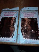 Lot de 2 foil fringe curtains doré rose