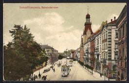 Schaffhausen, Strassenbahn in der Bahnho