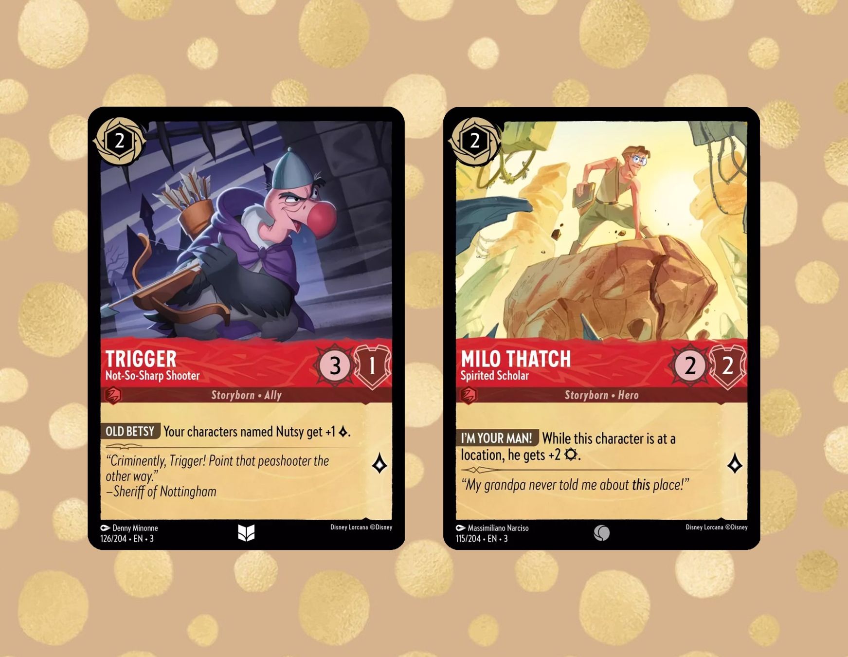 Disney Carte collezionabili: Lorcana Inklands / TRIGGER + MILO THATCH / 126 + 115 /EN - 3 – Nuovo (secondo la descrizione) da Zürich venduto da robbyrobot