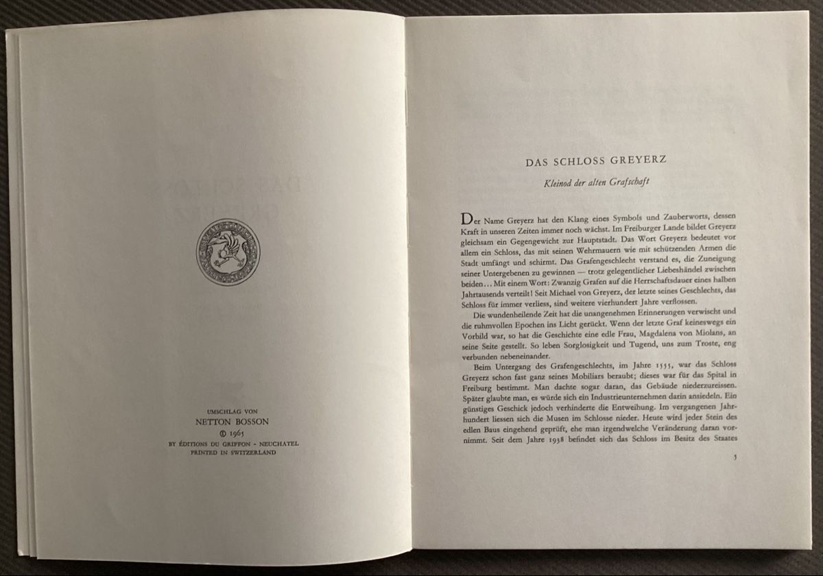 Bücher: Schloss Greyerz  Heft – Gebraucht aus Reinach BL von Linda013 1