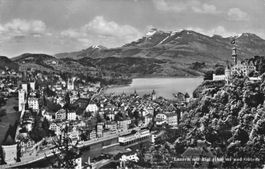 Alte Ansichtskarte Luzern mit Rigi und Gütsch, Top Zustand!