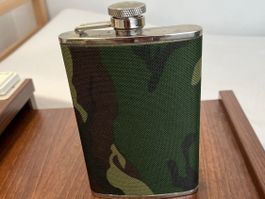 Antiker FLACHMANN/FELDFLASCHE im Camouflage-Look / ca. 1977