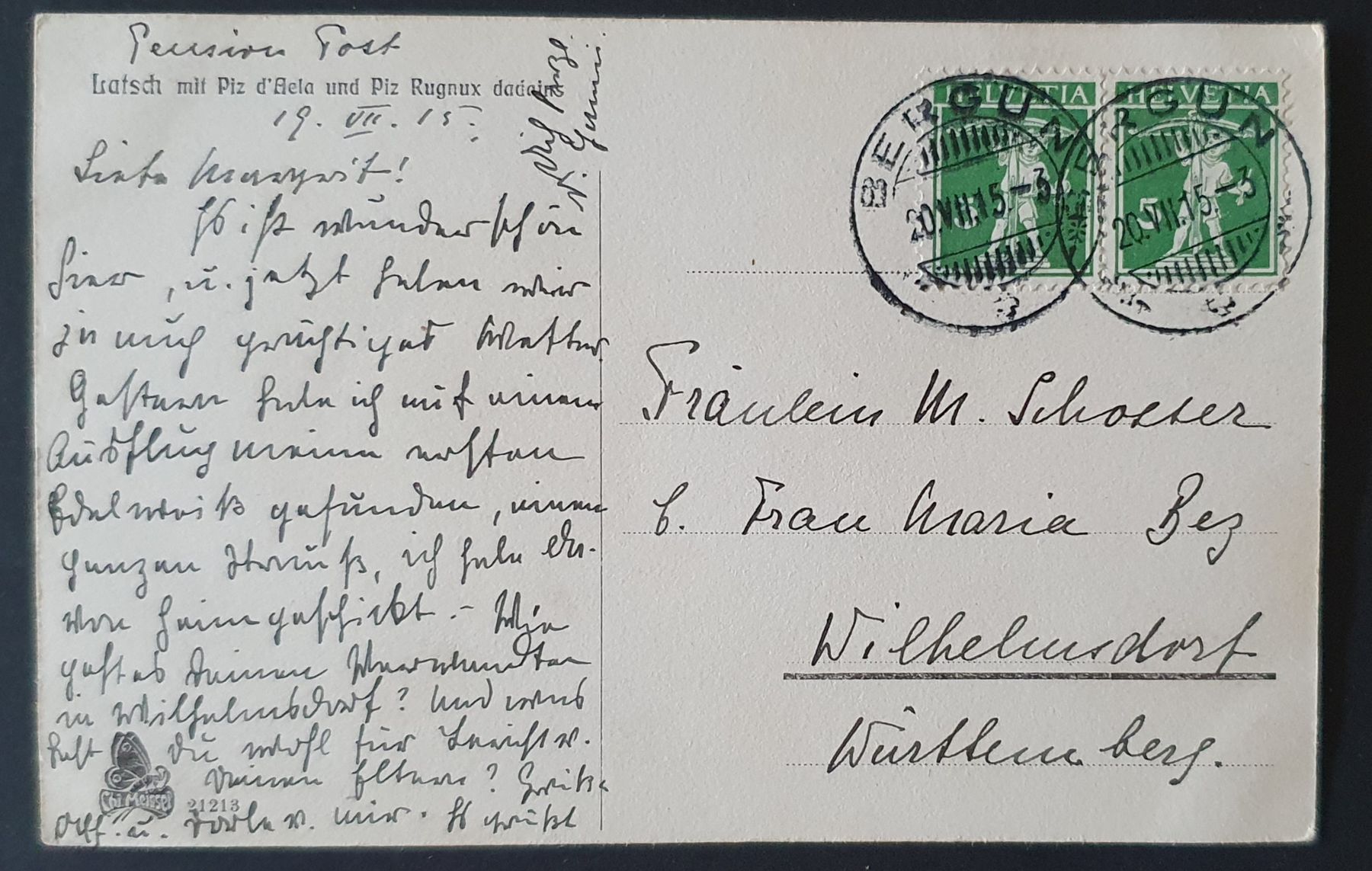 Cartoline postali: Latsch 1915 – Usato da Kreuzlingen venduto da Rschweiz1 1