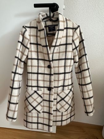 Mantel Abercrombie & Fitch kariert beige schwarz Grösse XS