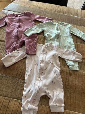 3 Stk. Mädchen Baby Schlafstrampler Gr. 56/62 Top Zustand