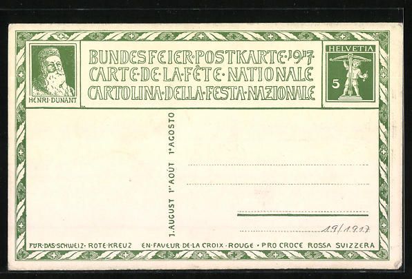 Cartes postales: Schweizer Bundesfeier 1917, Mann hilft e – D'occasion à Berlin par bartko-reher 1