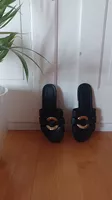 H&M Sandalen Gr. 38  Schwarz mit goldenem Ring