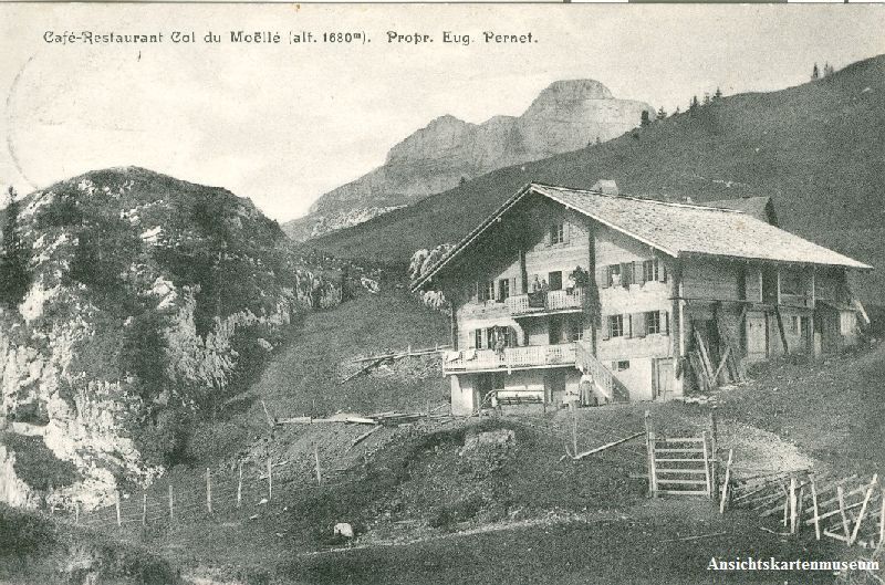 Cartoline postali: Col du Moëllé - Café-Restaurant + 1916 – Usato da Emmenbrücke venduto da teestube