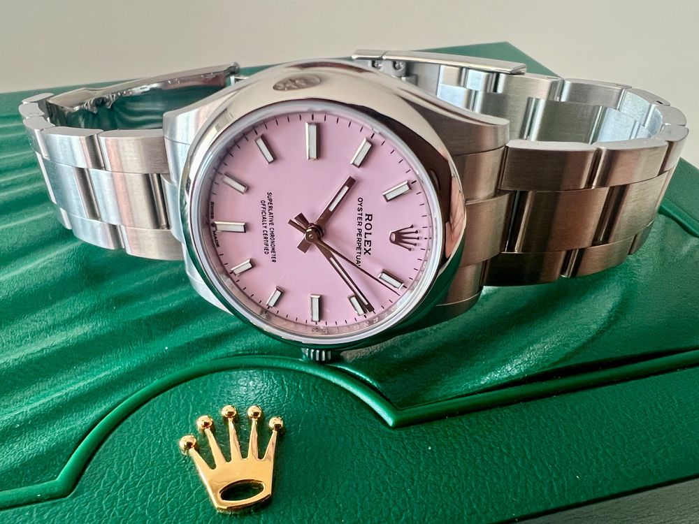 Rolex Orologi: ROLEX Oyster 31 Lady, Pink dial, Ref.277200, Full set 09.21 – Nuovo (secondo la descrizione) da Le Mont-sur-Lausanne venduto da LycaGallery