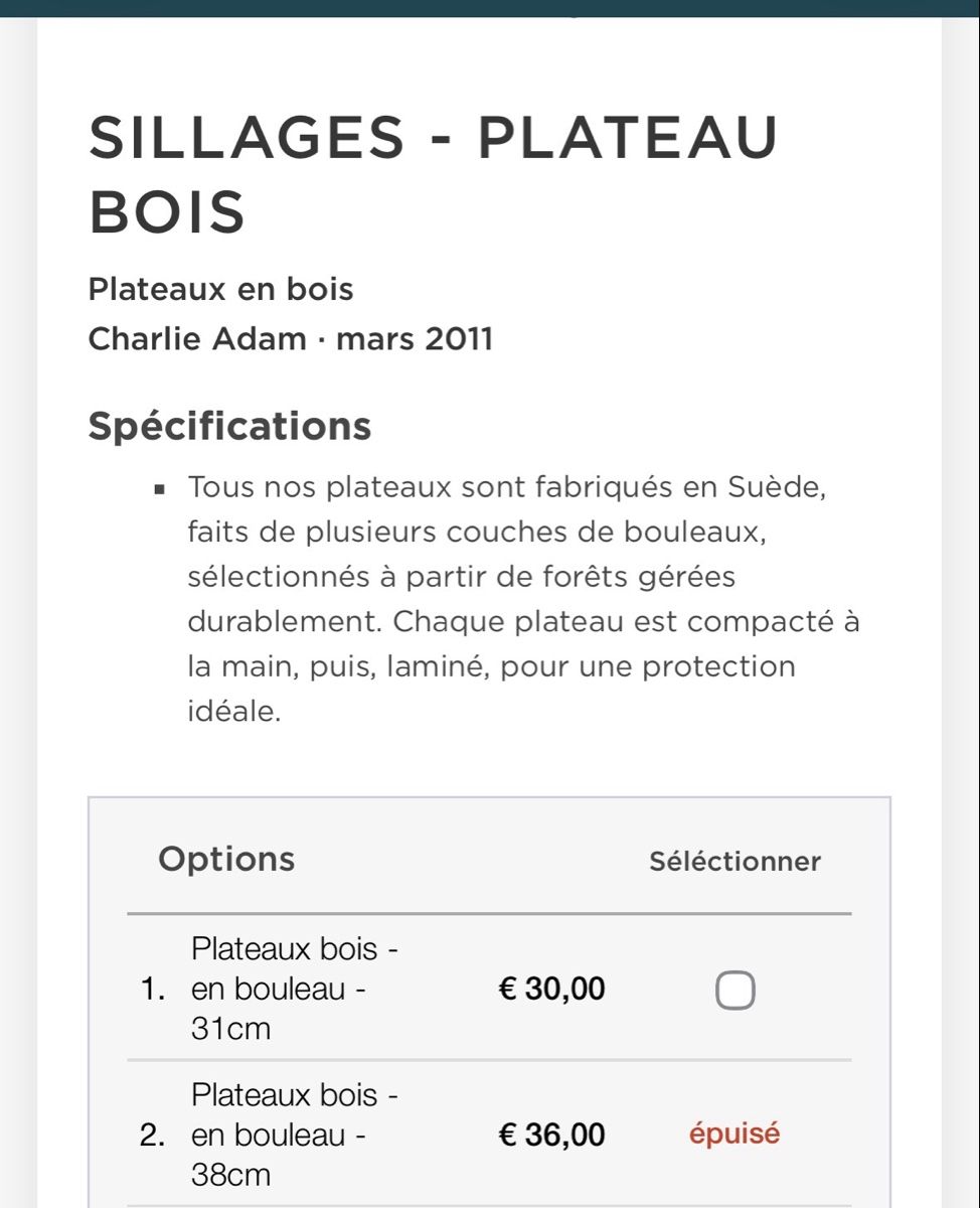 Tutte le decorazioni: Plateau en bois  – Nuovo (secondo la descrizione) da Savigny venduto da floaymes 4