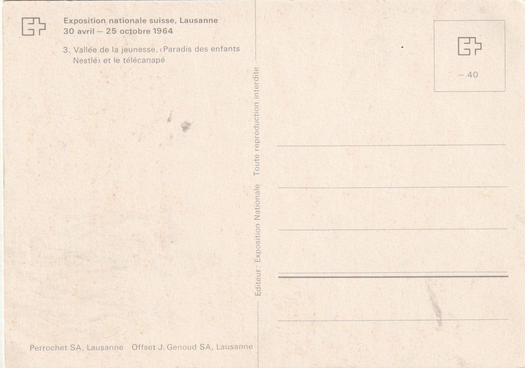 Cartoline postali: Expo Lausanne 1964 – Usato da Lumbrein venduto da made02 1