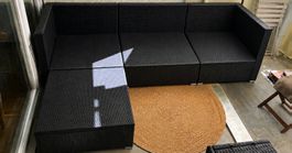 Garten / Balkon Lounge Polyrattan aus 4 Modulen