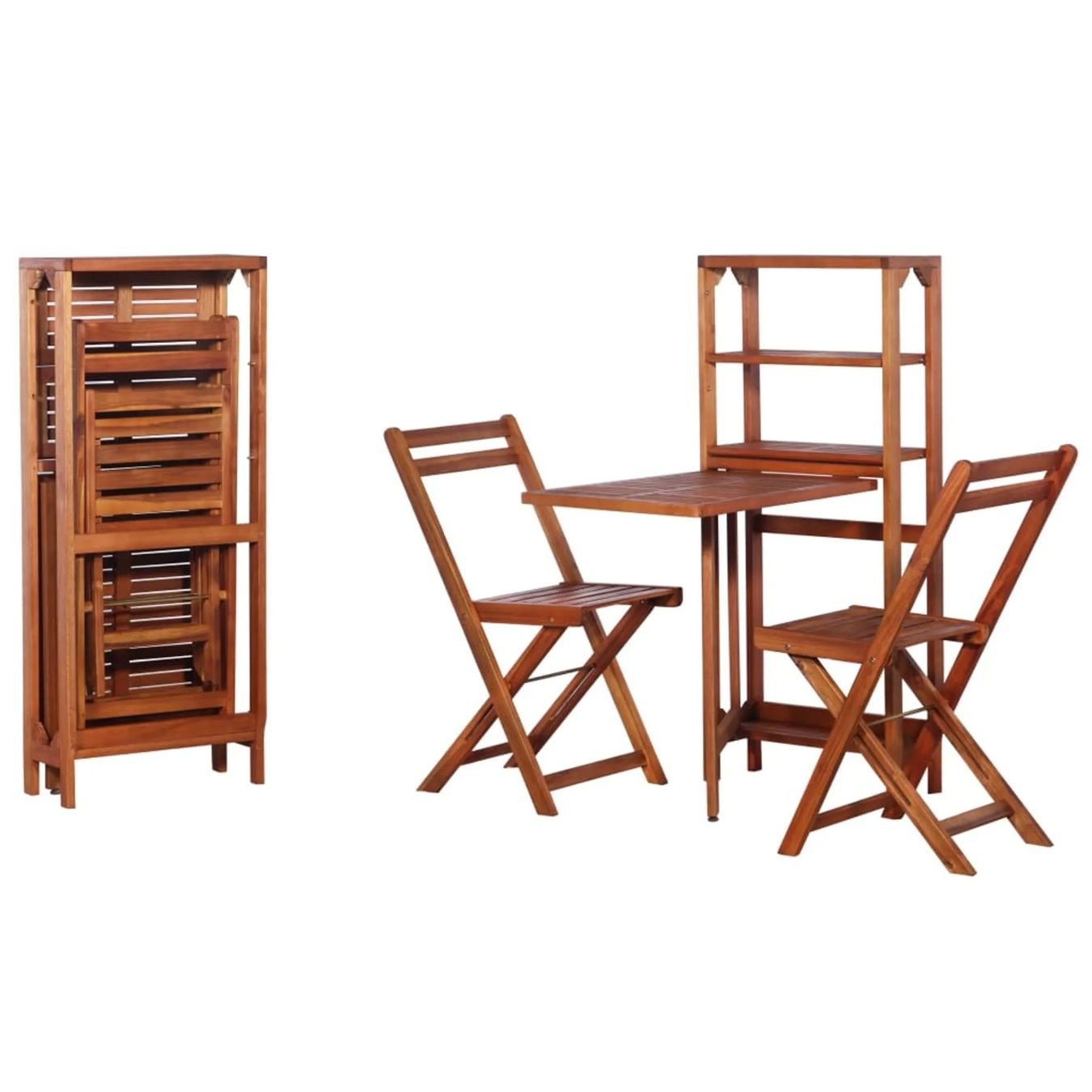 Set di tavolo e panche: Garten- Balkontisch mit Stühlen - klappbar - Akazie Massiv – Nuovo e nell'imballaggio originale da Winterthur venduto da aredo