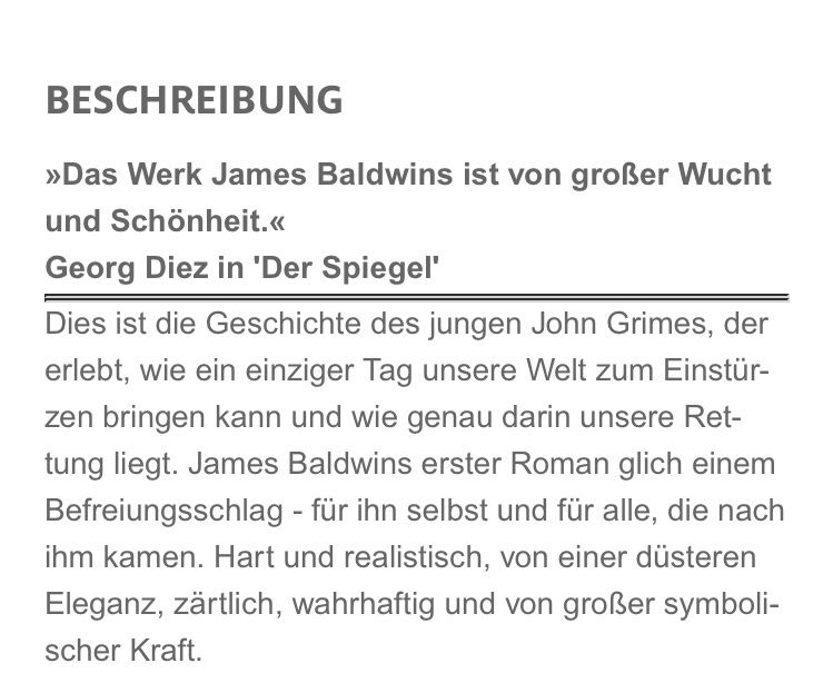 Libri: James Baldwin: Von dieser Welt – Usato da Buchs AG venduto da Allerleis 2
