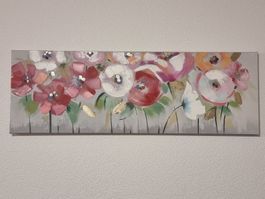 Blumen Gemälde Leinwand Bild teilweise handgemalt Frühlingsd
