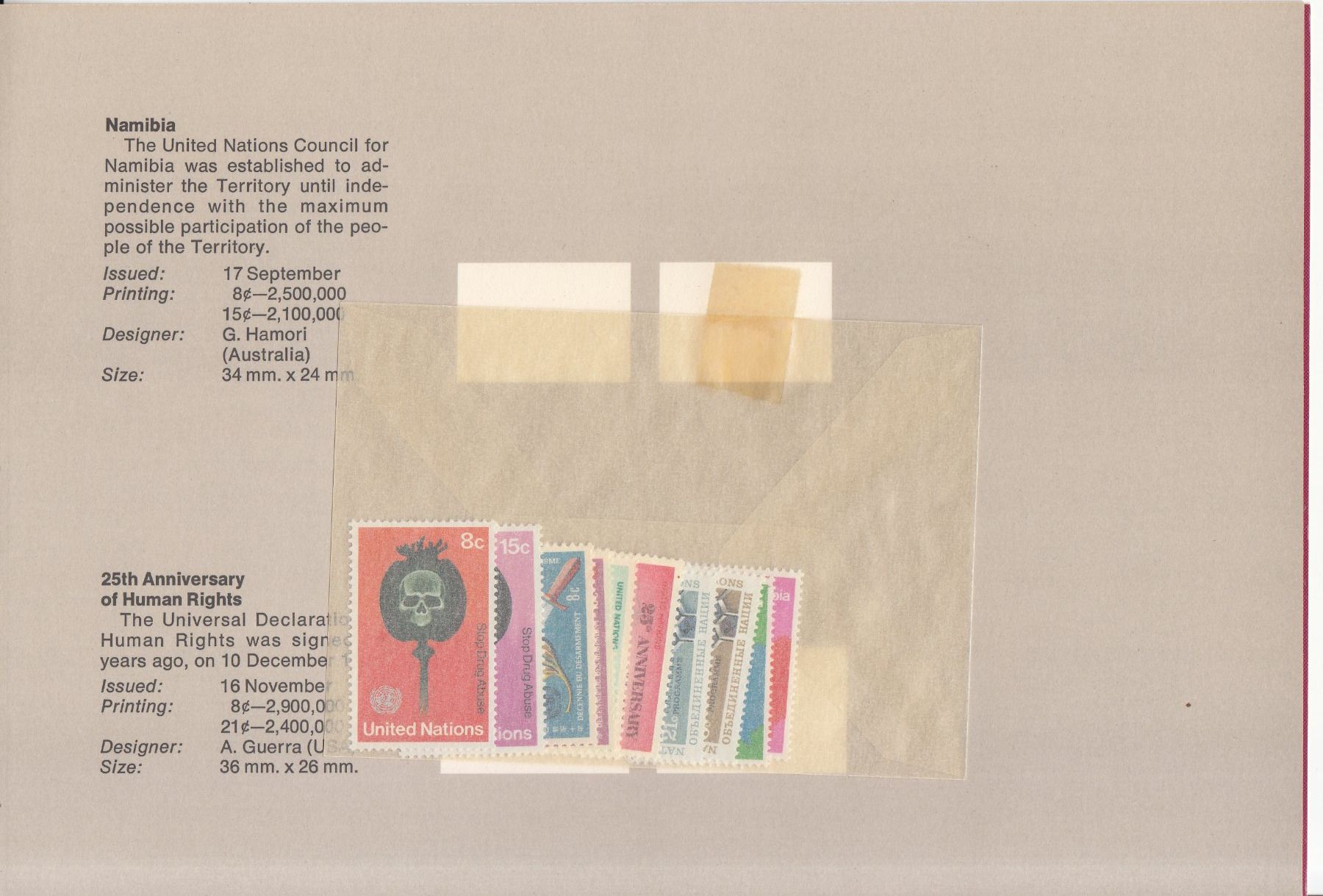 Tous les timbres: Uno New York Souvenir-Folder 1973 postfrisch – D'occasion à Bürglen TG par StampGraf 1