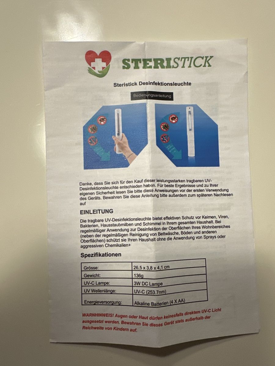 Pasti del neonato: SteriStick Desinfektionsleuchte Neu – Nuovo e nell'imballaggio originale da Wald ZH venduto da Martin79 4