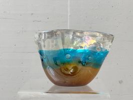 Murano Glasschale mit Polka-Dot Einschlüssen, 1980er Jahren