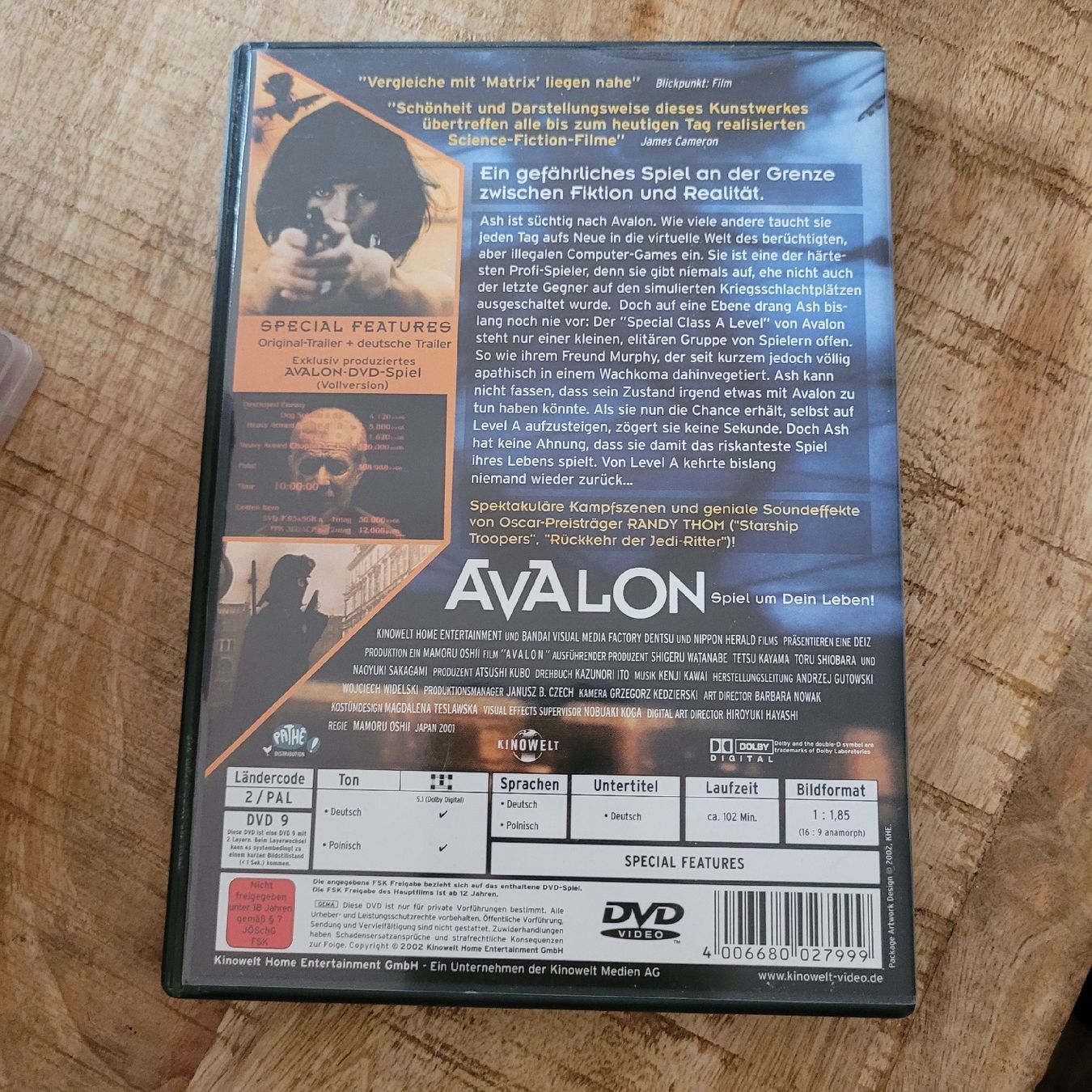 Alle DVDs: Avalon dvd mamoru oshii – Gebraucht aus Volketswil von uffdu 1