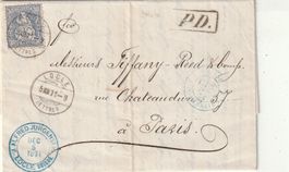 Zu. Nr. 41 auf Faltbrief 1871 mit Stempel PD