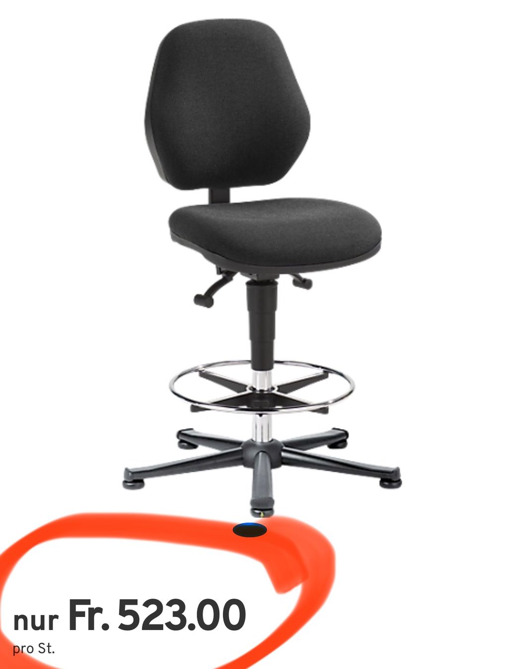 Sedie: neuer Arbeitsstuhl COUNTER Basic, Gleiter, anthrazit – Nuovo (secondo la descrizione) da Necker venduto da liq24 1