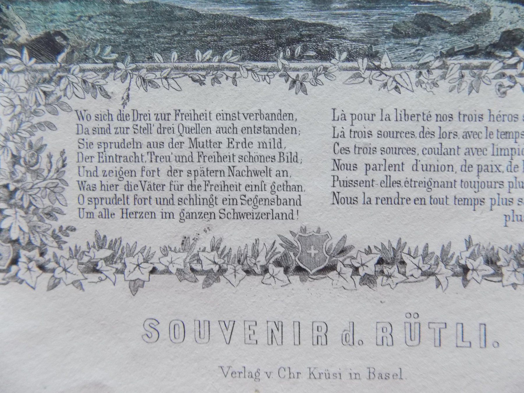 Incisioni: Rütli Souvenirblatt koloriert – Usato da Risch venduto da Antikfee 3