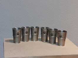 Zinnbecher mit Gravur "Leier"