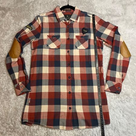 Maison Scotch Damen Hemd Kariert S Lederpatches Top