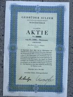 8X Historische Gebrüder Sulzer Aktie von 1955 - Wertanlage!