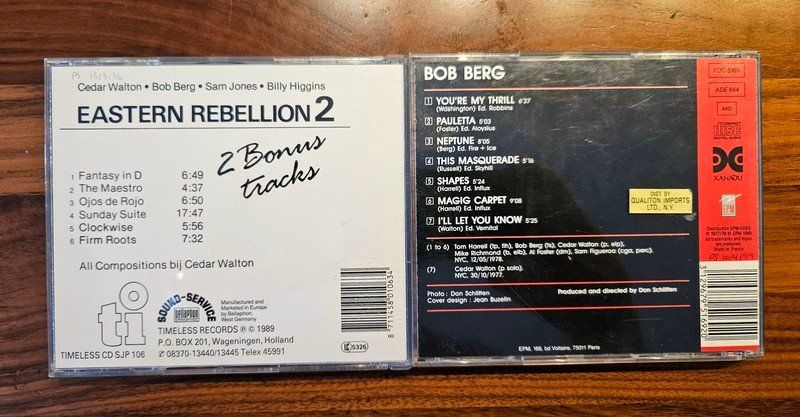CD: 2 CDs Jazz: Bob Berg und Eastern Rebellion 2 – Usato da Zürich venduto da phillyboy2007 1