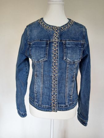 Jeansjacke mit Schmucksteinen, Gr. M, Top Zustand!